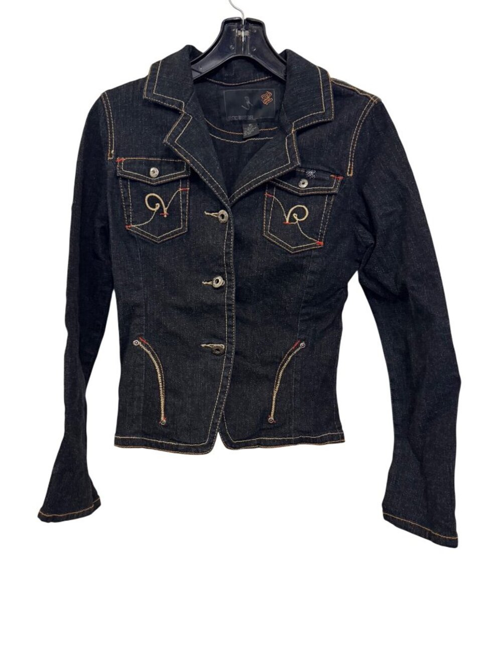 Rocawear Womens Denim Jacket With Contrast Stitching